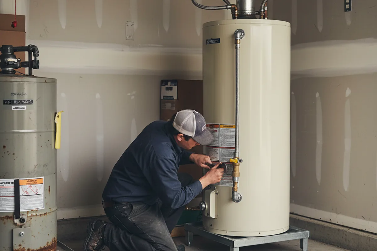 Water heater and shutoff valve replacement in Essex